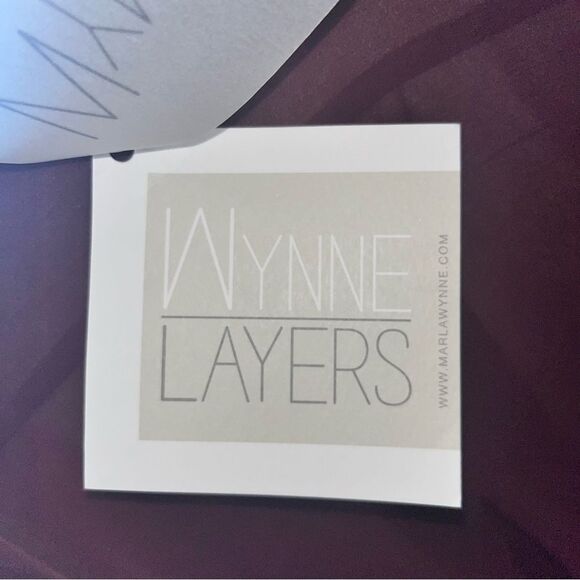 New with Tags Marla Wynne Layers Sheer Burgundy Button Down Blouse Size Small - Picture 9 of 10